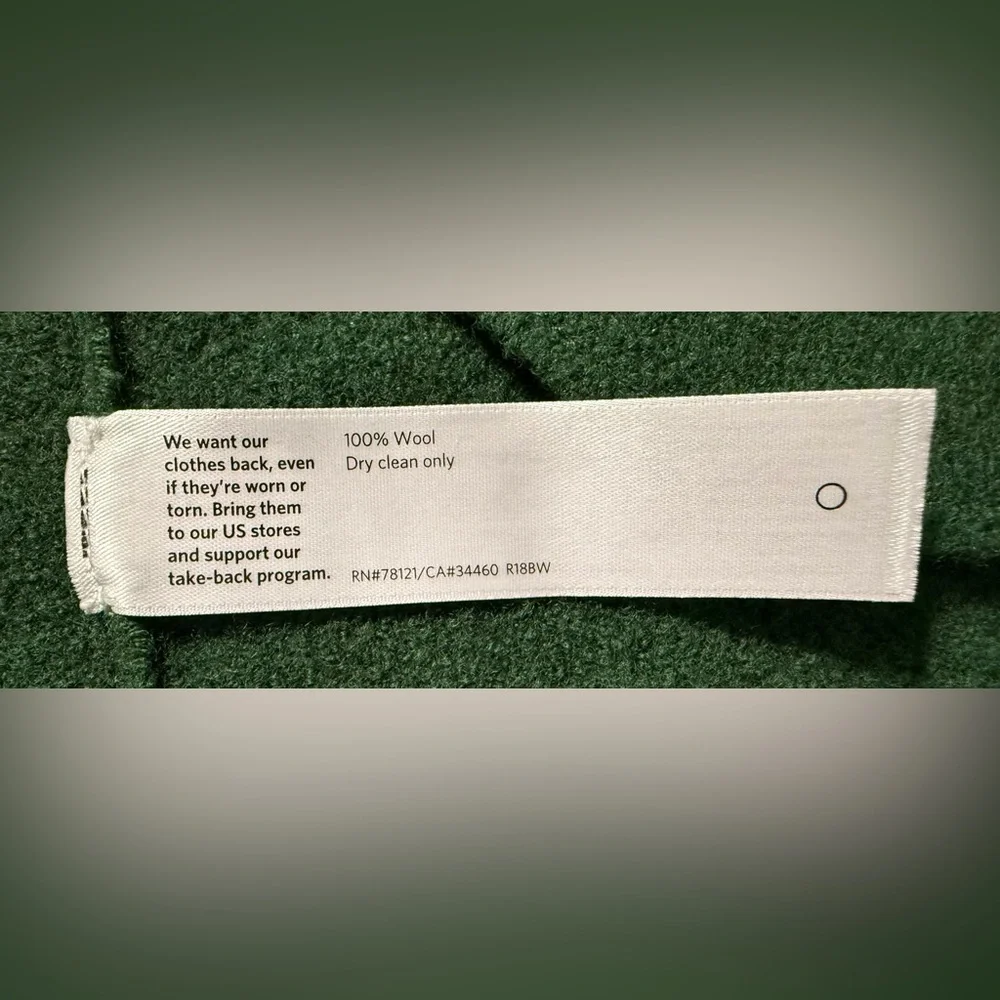 Eileen Fisher Forest Green Boiled Wool Sweater Jacket - Picture 6 of 6